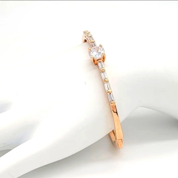 Rose Gold Simulated Diamond Bracelet - Picture 1 of 5